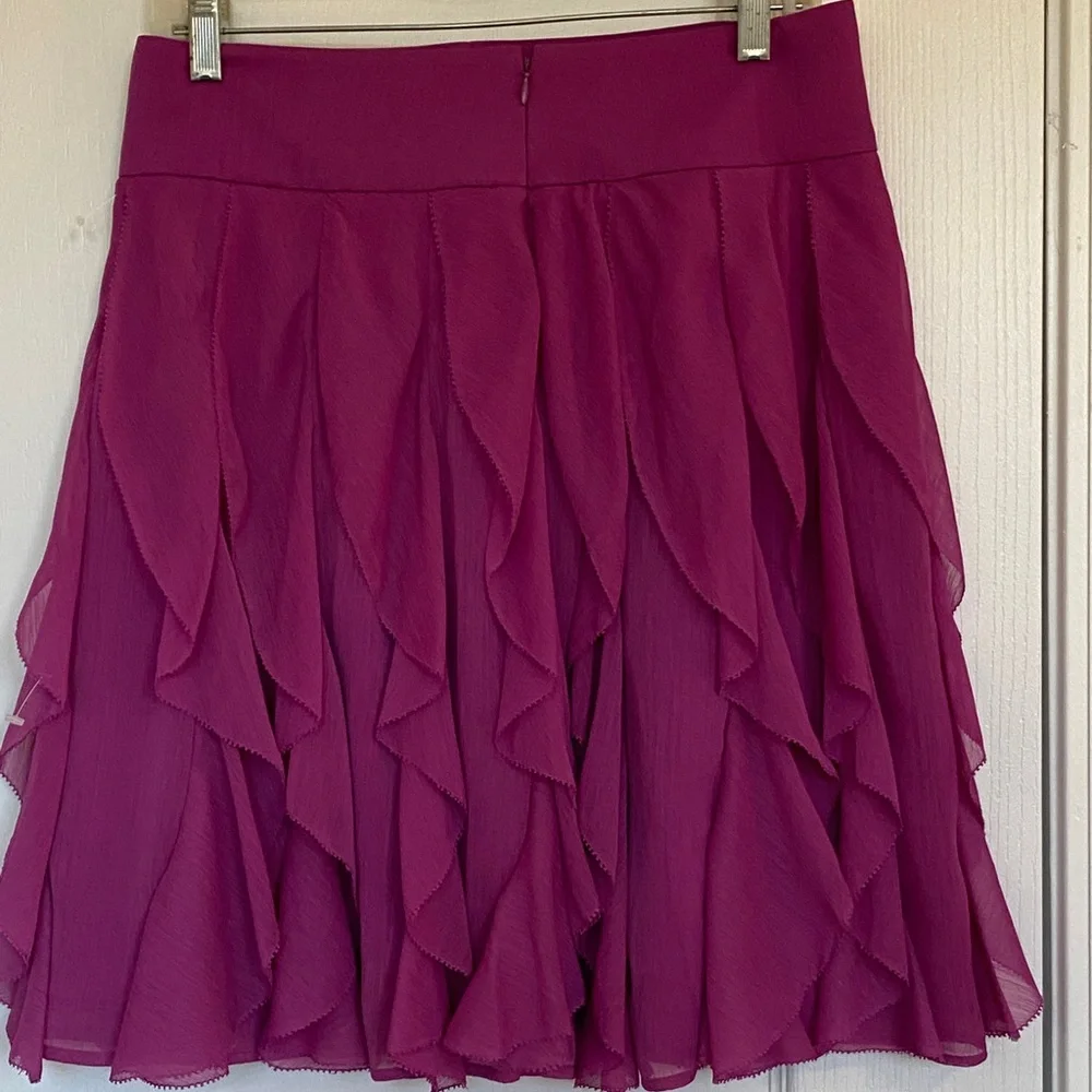 Ann Taylor fuchsia ruffled skirt. - Picture 3 of 7